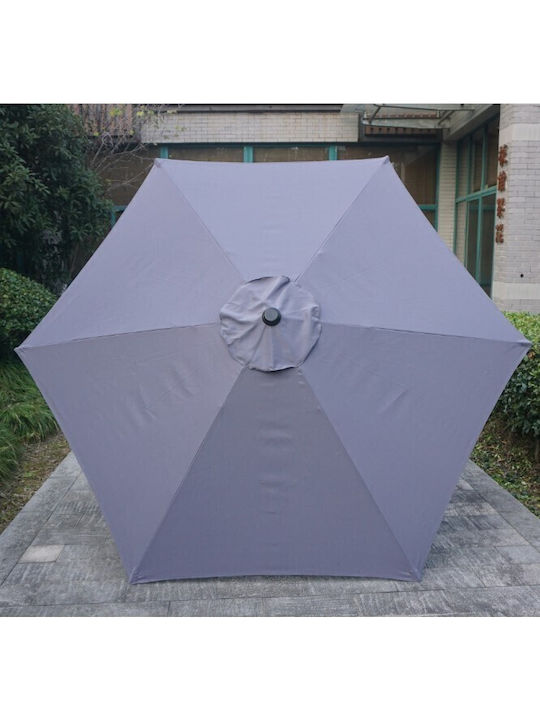 Garten- und Terrassen-Sonnenschirm Rundschreiben Aluminium Grau Φ2,5m