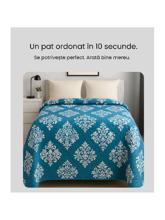 Κουβερλί Υπέρδιπλο Royal Blue Damask 220x240cm