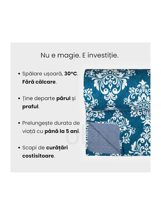 Κουβερλί Υπέρδιπλο Royal Blue Damask 220x240cm
