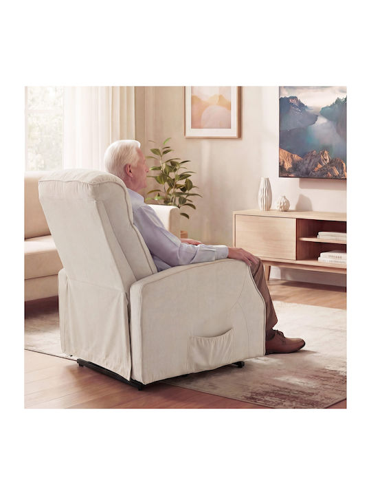 Πολυθρόνα Relax Massage με Υποπόδιο Μπεζ 74x80x140cm