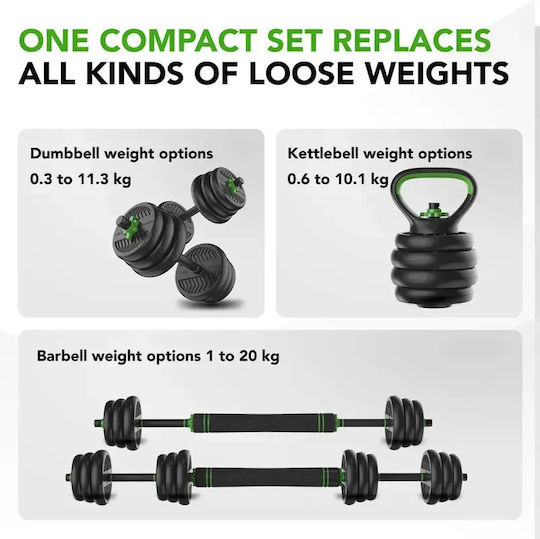 Tunturi Kettlebell Barbell Set 20 Kg