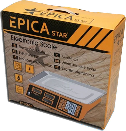 Epica Star Electronic Retail Scale with Weighing Capacity of 40kg and Division 5gr
