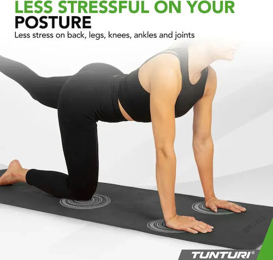 Tunturi Στρώμα Γυμναστικής Pilates Μαύρο με Ιμάντα Μεταφοράς (183x61cm)