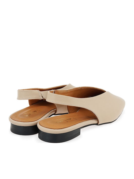 Leather Women's Ballerina Shoes Slingback In Pink Color