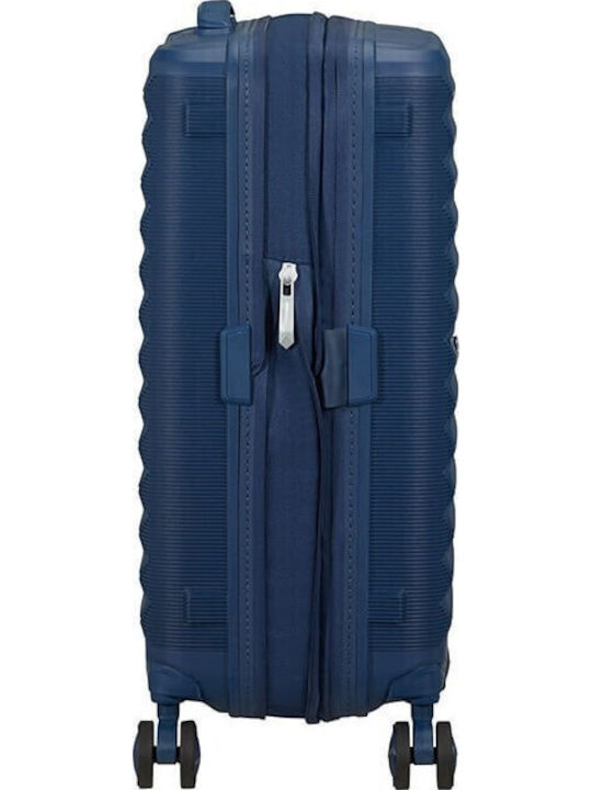 American Tourister Fastforward Cabin Hard Suitcase Navy Blue with 4 Wheels Height 55cm