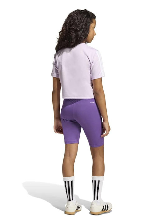 Παιδικό Σετ με Σορτς Καλοκαιρινό 2τμχ Μωβ Essentials 3-stripes
