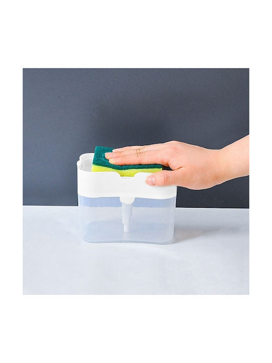 Alista Home Dispenser Dozator De Bucătărie Din Plastic Cu Suport Pentru Burete Alb 380ml