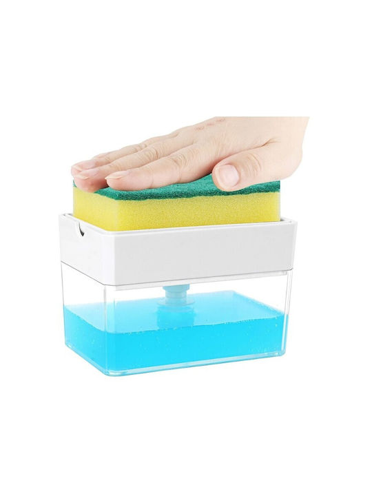 Alista Home Dispenser Dozator De Bucătărie Din Plastic Cu Suport Pentru Burete Alb 380ml