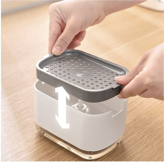 Alista Home Dozator De Bucătărie Din Plastic Cu Suport Pentru Burete Alb 300ml