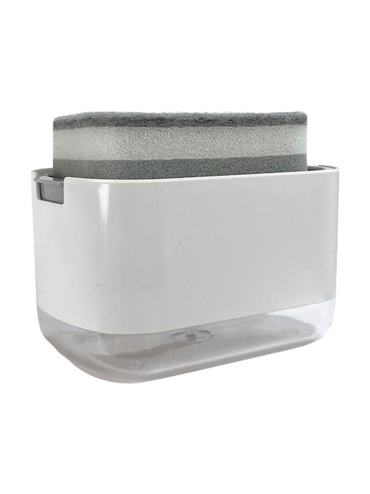 Alista Home Kitchen Plastic Dispenser with Sponge Holder White 300ml