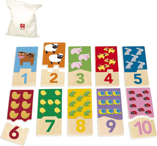 Wooden Kids Puzzle Number & Quantity 1-10 20pcs Goula