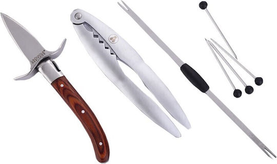 Laguiole Set Fructe de Mare Mânere din Lemn Pakka 7 Bucăți 40273023 Laguiole Set Fructe de Mare Mânere din Lemn Pakka 7 Bucăți 40273023