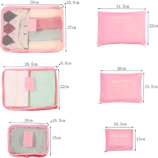 Alista Home Πλαστική Θήκη Αποθήκευσης για Τσάντες / Ρούχα / Παπούτσια / Κάλτσες σε Ροζ Χρώμα 6τμχ