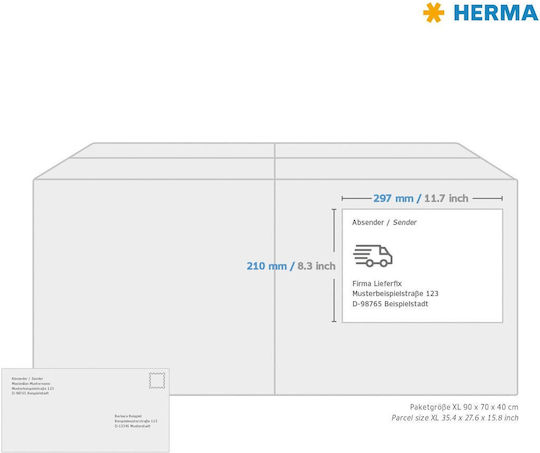 Herma Αυτοκόλλητες Ετικέτες Α4 Ορθογώνιες 210x297mm