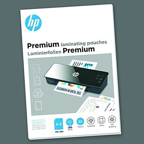 HP 9125 Glossy Laminating Sheets A4 250 Microns 50 Pieces