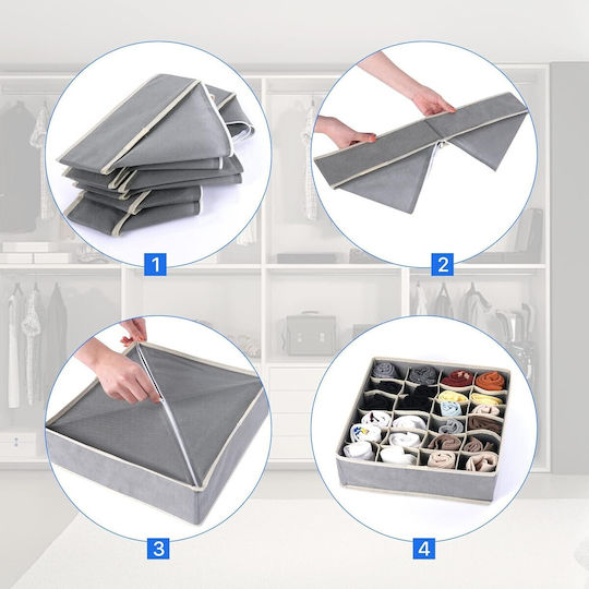 Alista Home Husă de Depozitare din Material Textil pentru Șosete / Cravate în Culoare Gri 32x16x10cm