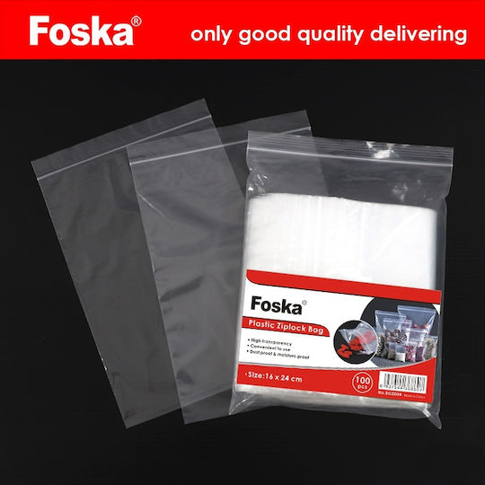 Foska Security Zip Packaging Bag 16x24cm 100pcs