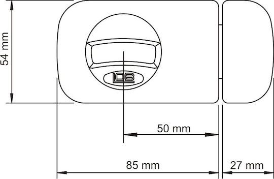 Lob Surface Lock 3 Keys 50mm White Tb51