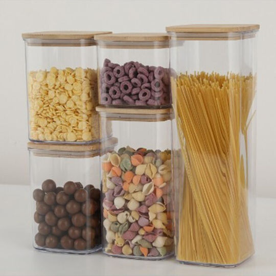 Alista Home Set 5 Stück Lebensmittelgläser mit Kunststoffdeckel Transparent 500ml