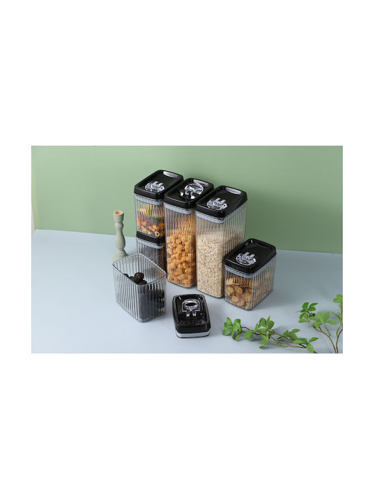 Alista Home Set 6 Bucăți Vaze Cereale cu Capac Plastic Transparent 1500ml 6 Bucăți