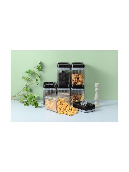Alista Home Set 5 Bucăți Vaze Cereale cu Capac Plastic Transparent 1500ml 5 Bucăți