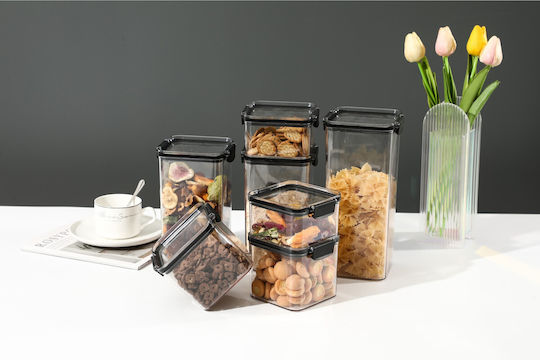 Alista Home Set 6 Stück Lebensmittelgläser mit Deckel Kunststoff Transparent 460ml 6 Stück