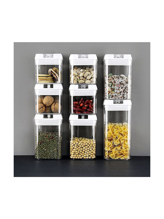 Alista Home Set 6 Bucăți Vaze Cereale / Pentru Paste Cu Capac Plastic Alb 500ml 6 Bucăți