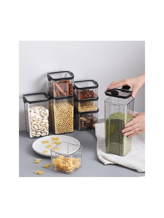 Alista Home Set 6 Bucăți Vaze Cereale cu Capac Plastic Transparent 460ml 6 Bucăți