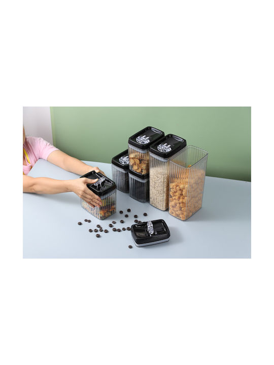 Alista Home Set 5 Bucăți Vaze Cereale cu Capac Plastic Transparent 1500ml 5 Bucăți