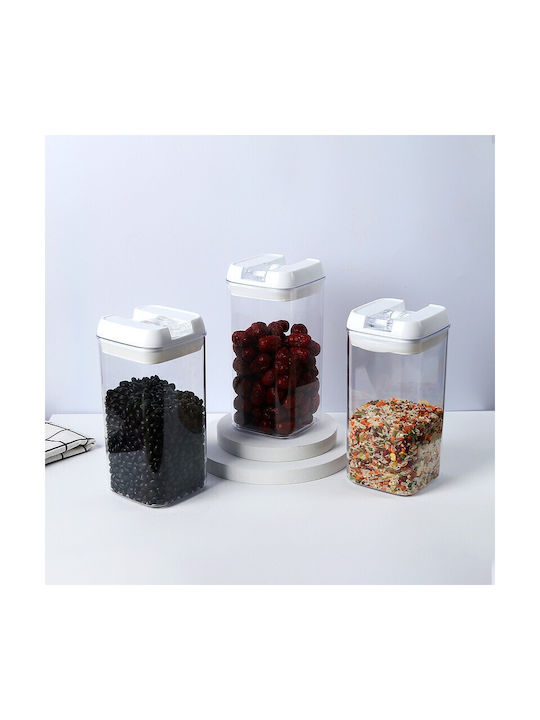 Alista Home Set 6 Bucăți Vaze Cereale / Pentru Paste Cu Capac Plastic Alb 500ml 6 Bucăți