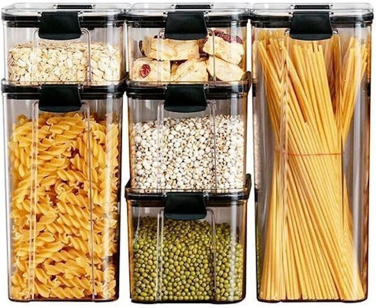 Alista Home Set of 6 Cereals Jars with Plastic Transparent Lid 460ml 6 Pieces