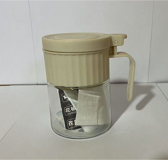 Alista Home Glass Sugar Jar with Lid White 180ml