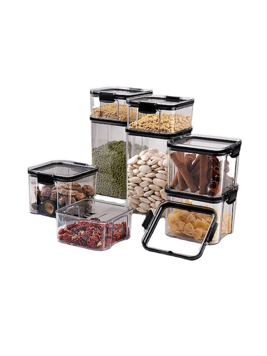 Alista Home Set 4 Bucăți Vaze Cereale cu Capac Plastic Transparent 460ml 4 Bucăți