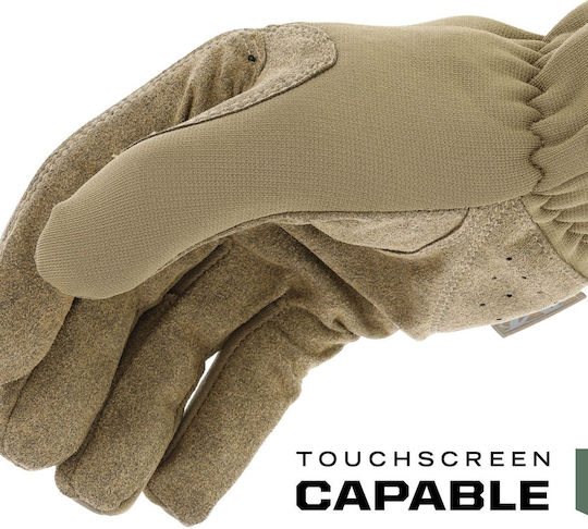Mechanix Wear Fastfit Coyote Γάντια Εργασίας Μπεζ Συνθετικού Δέρματος