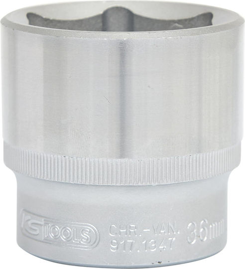 Ks Tools Καρυδάκι με Καρέ Υποδοχής HEX, 1/2" Διάμετρος 36mm