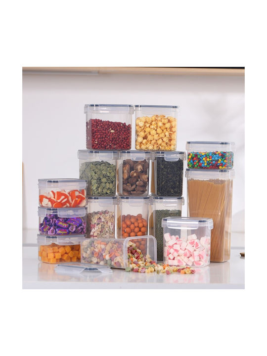 Alista Home Set 15 Bucăți Vaze Cereale cu Capac Plastic Transparent 2500ml 15 Bucăți