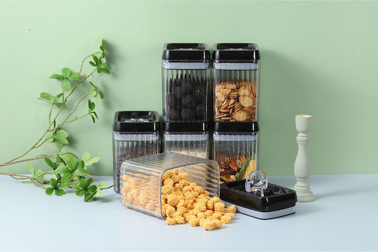 Alista Home Set 3 Stück Lebensmittelgläser mit Kunststoffdeckel Transparent 1500ml