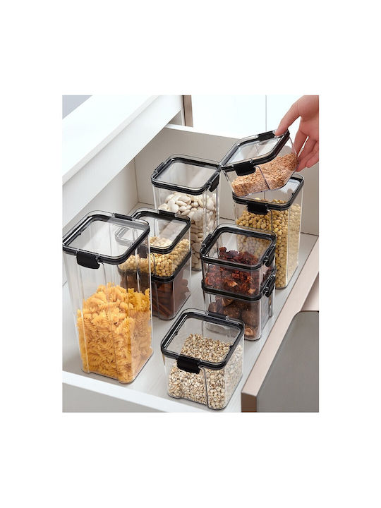 Alista Home Set 8 Bucăți Vaze Cereale cu Capac Plastic Transparent 460ml 8 Bucăți