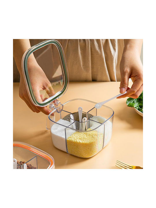 Alista Home Caseta Pentru Zahăr / Cafea / Ceai Cu Capac Din Plastic Alb 10x10x20cm