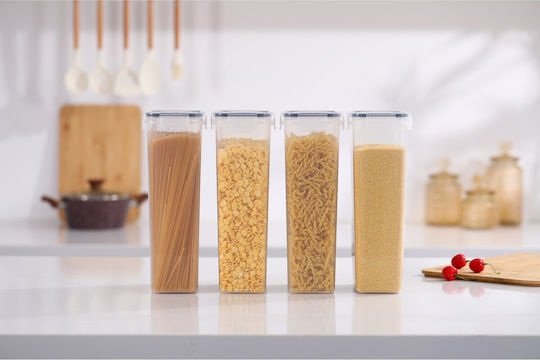 Alista Home Alista Home Lebensmittelgläser & Behälter Set 4 Stück Getreide / Nudeln mit Kunststoffdeckel Transparent 2800ml 4 Stück