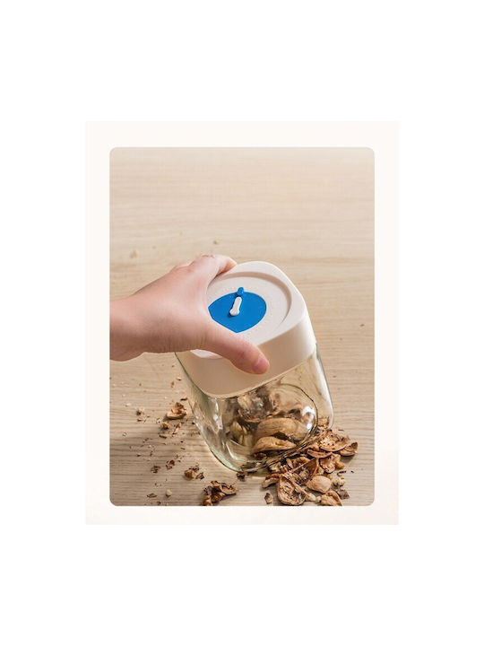 Alista Home Vază Pentru Cereale / Paste / Cafea Cu Capac Sticlă Albă 500ml 1 Bucată