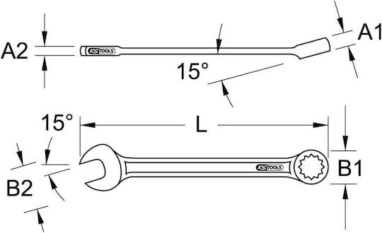 Klassischer Flacher Ring-Schlüssel Offset 24mm K
