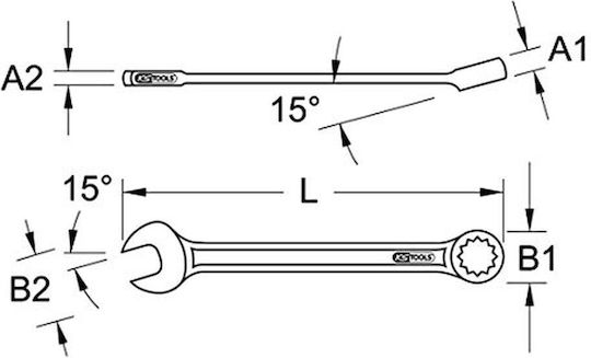 Classic Flat-ring Wrench Offset 15mm K