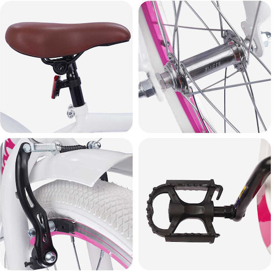 vidaXL Bicicletă Copii De Oraș Albă 18"