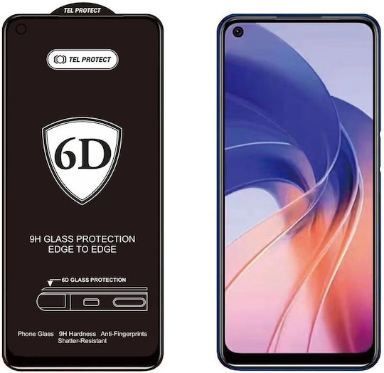 Tel Protect Full Glue Full Face Tempered Glass Μαύρο (Moto G75)