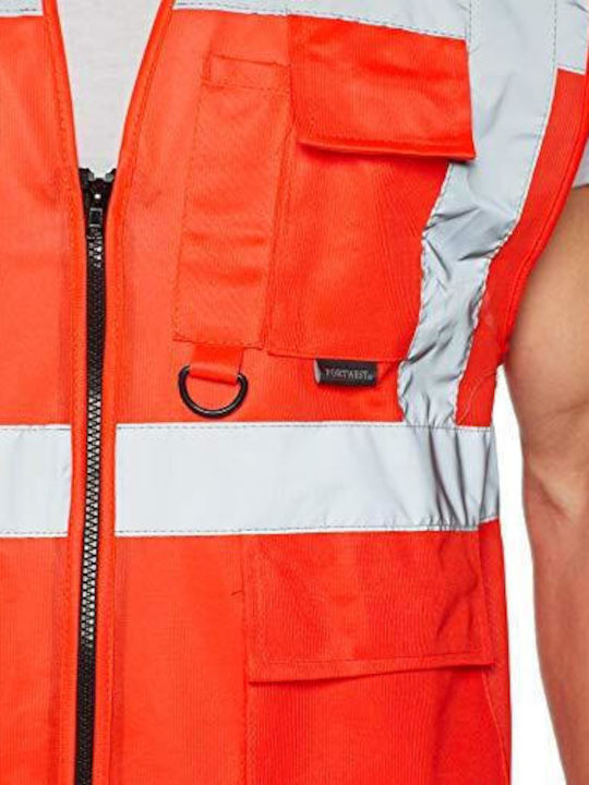 Portwest Berlin Herren Sicherheitsweste mit reflektierenden Bändern Rot