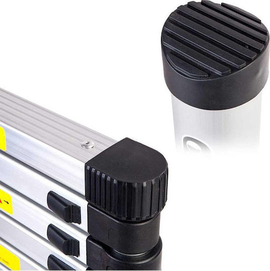 Telescopic Ladder Aluminum 12 of Steps with Maximum Height 3.8m