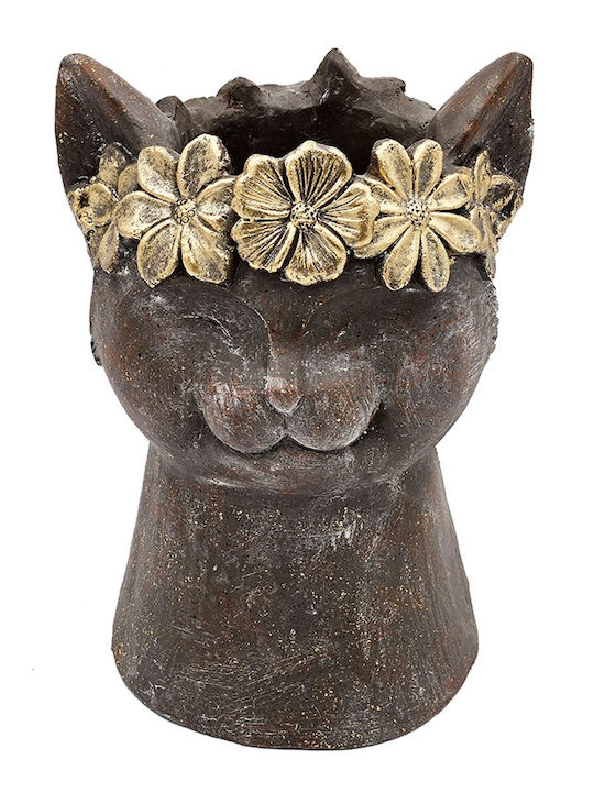 Artekko Animal Καφέ Κασπό Κεφάλι Γάτας Μαγνήσιο 21.5x19.5x31.5 Cm