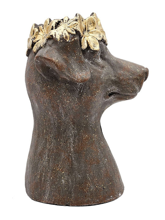Artekko Animal Καφέ Κασπό Κεφάλι Σκύλου Μαγνήσιο 23.5x23.5x33 Cm