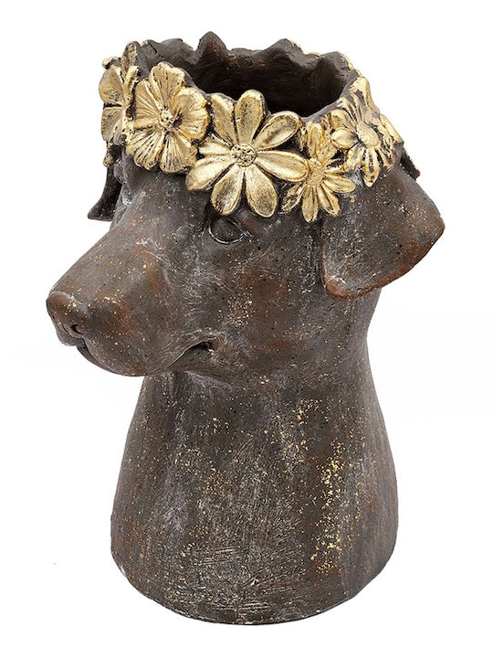 Artekko Animal Καφέ Κασπό Κεφάλι Σκύλου Μαγνήσιο 23.5x23.5x33 Cm
